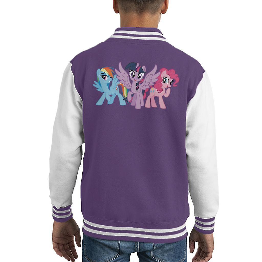 My Little Pony Main Characters Giggling Kid's Varsity Jacket Purple/White Large (9-11 yrs)