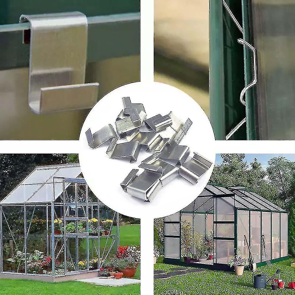 Elsavct Stainless Steel Greenhouse Glazing Glass W Z Type Clips Garden Z(50Pcs)