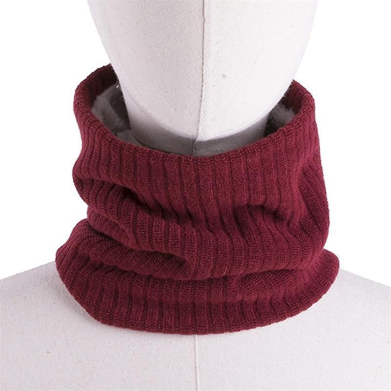 Slowmoose Winter / Neck Warmer Cotton Scarf wine red-365458