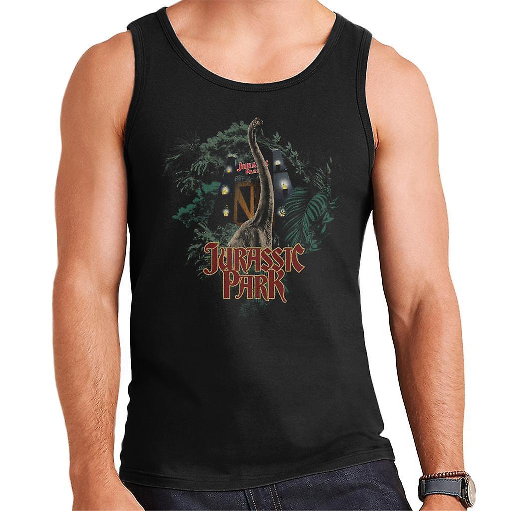 Jurassic Park Entrance Brachiosaurus Men's Vest Black Large