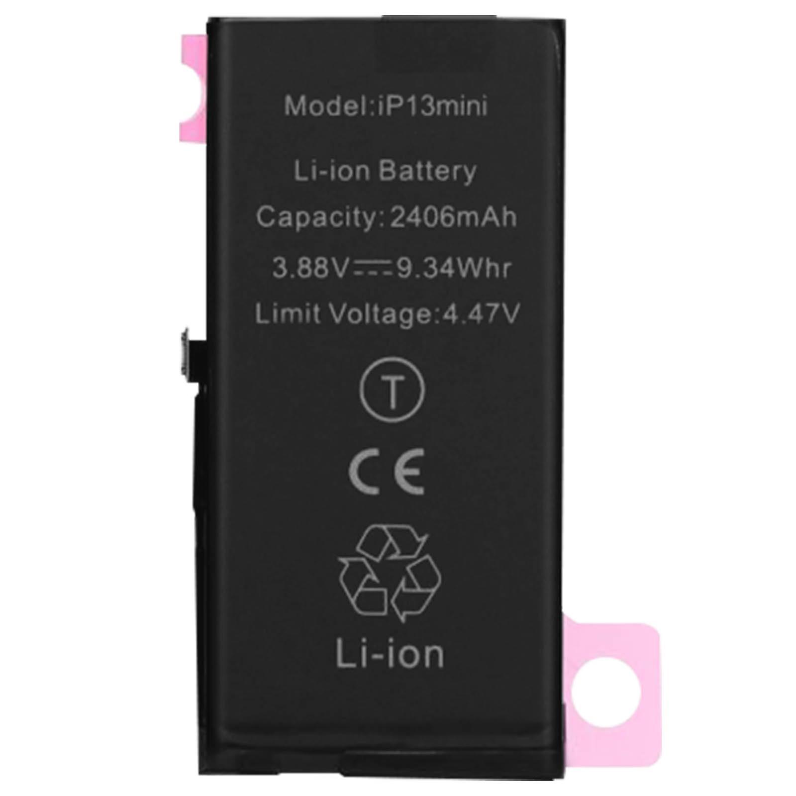 Clappio Internal Battery iPhone 13 Mini 2406mAh 100% Compatible Replacement A2660 Black