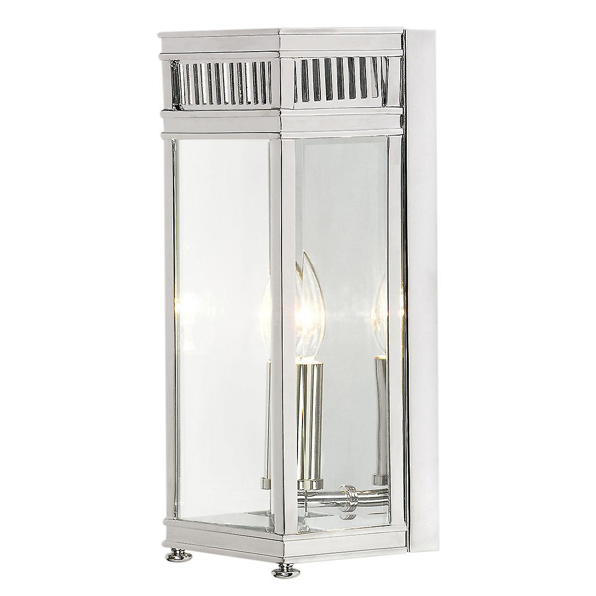 Holborn 1 Light Outdoor Small Wall Half Lantern Light Polished Chrome IP44 E14