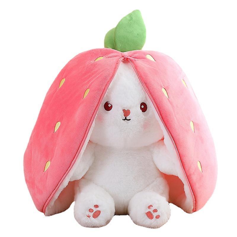 Siguang Rabbits Muppet Toys Reversible Carrots Strawberrys Bunny Pillow Plush Toy Doll For Boys Girls Fg Strawberry Rabbit 25cm