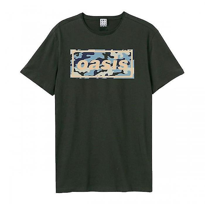 Amplified Unisex Adult Camo Oasis Logo T-Shirt Charcoal L