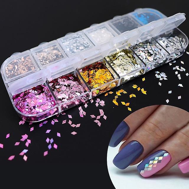 Slowmoose 3d Ultrathin Sequins Round Shape Nail Art Glitter, Flakes Mixed Mini Paillette 8