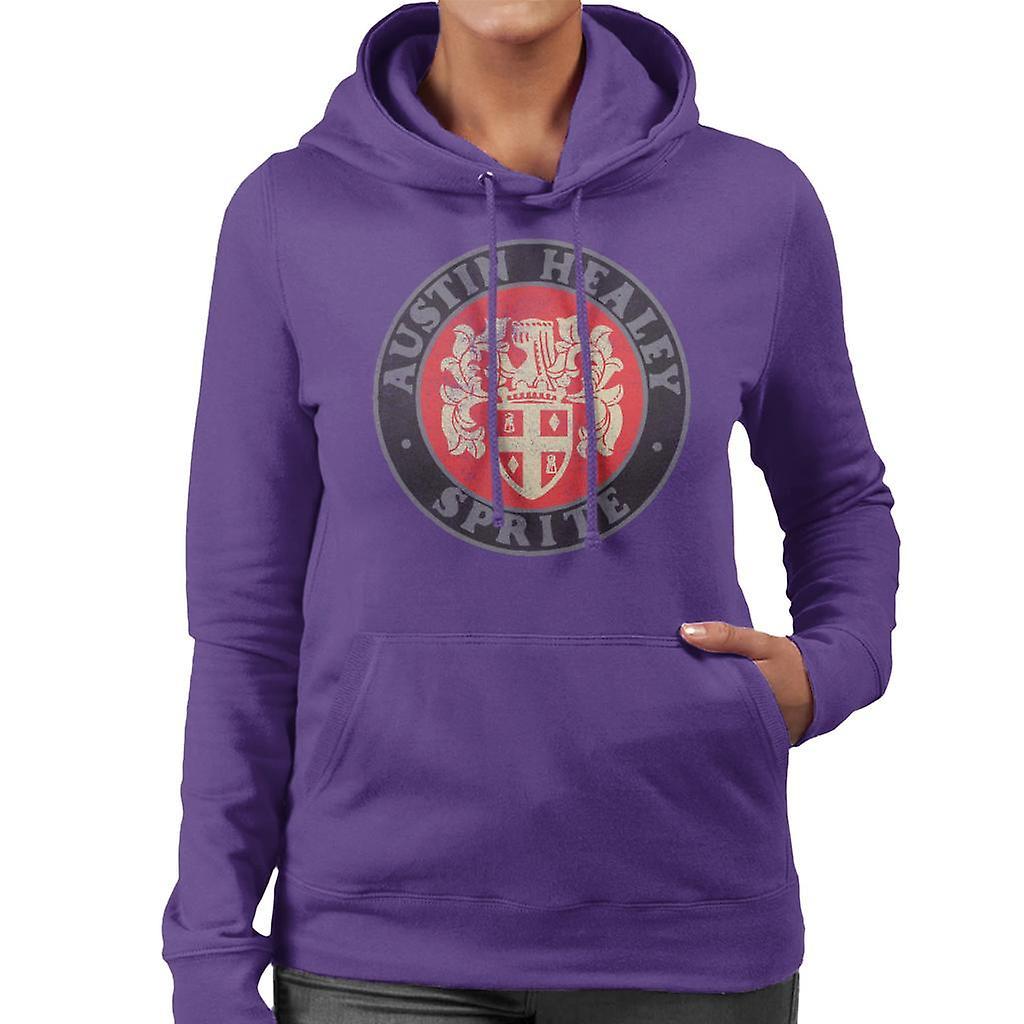 Austin Healey Sprite Logo British Motor Heritage Women's Hooded Sweatshirt Purple XX-Large