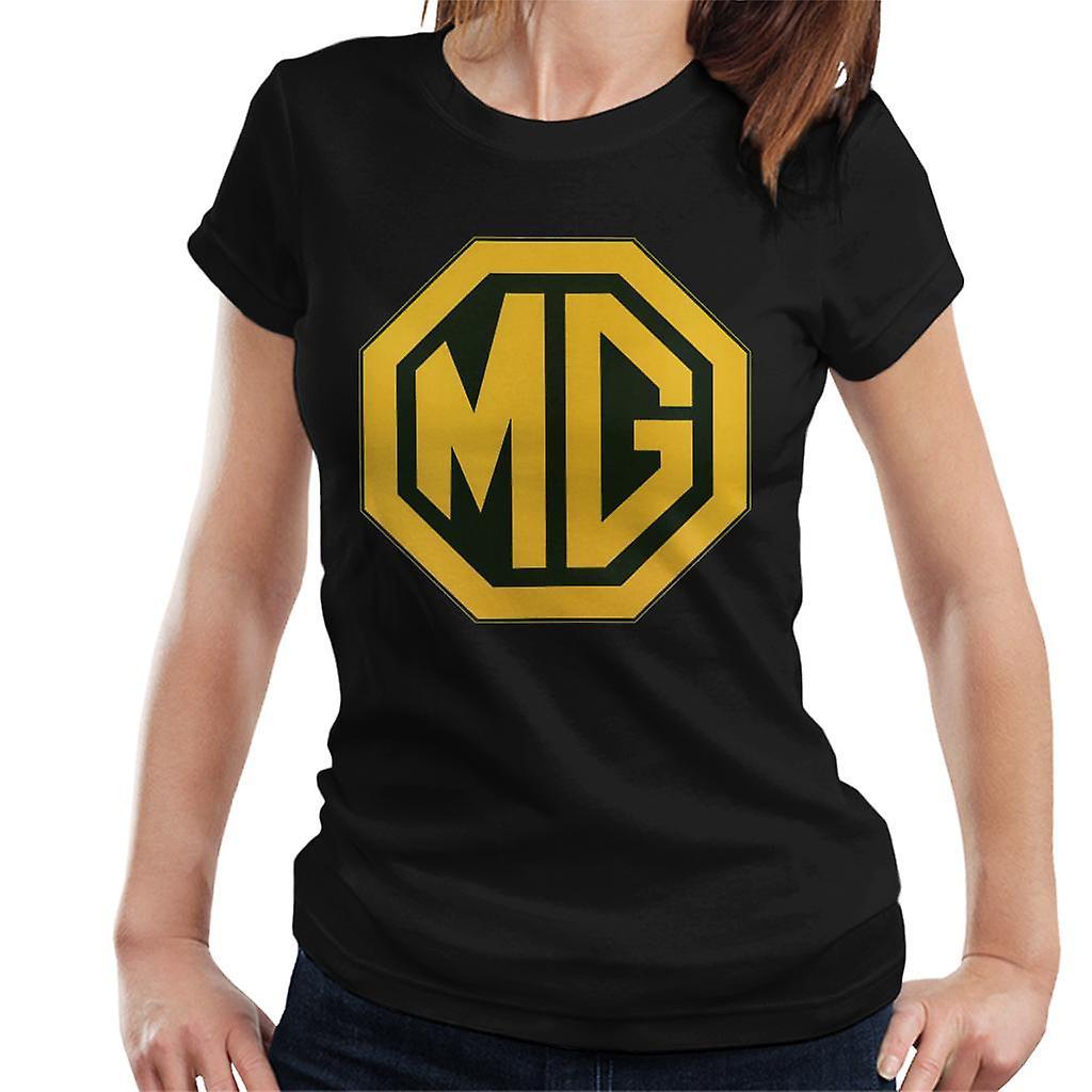 MG Gold Logo British Motor Heritage Women's T-Shirt Black Large