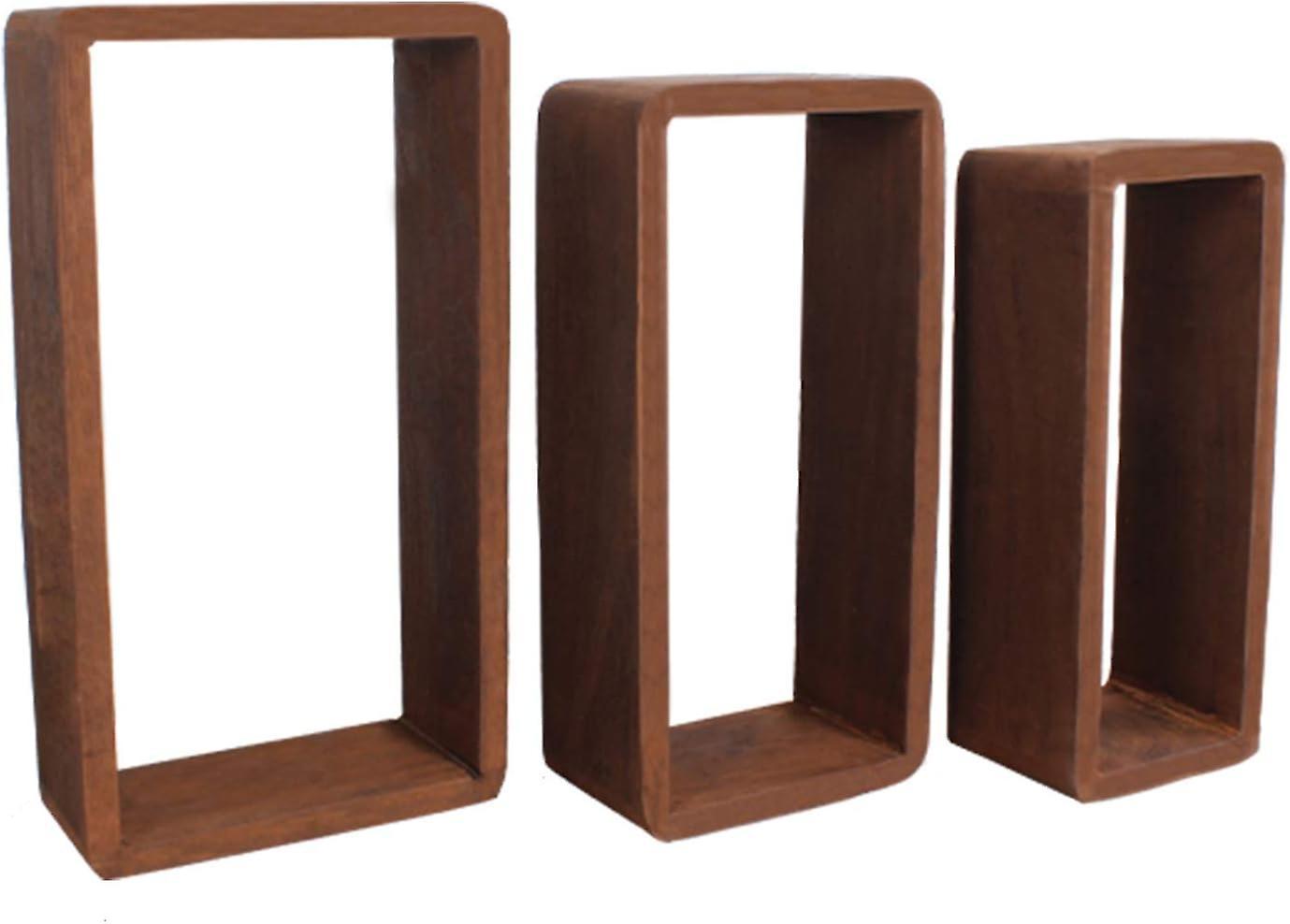 Mobili Rebecca Rebecca Furniture Set 3 Shelves Rectangular Wall Dark Wood Design 24x41x9