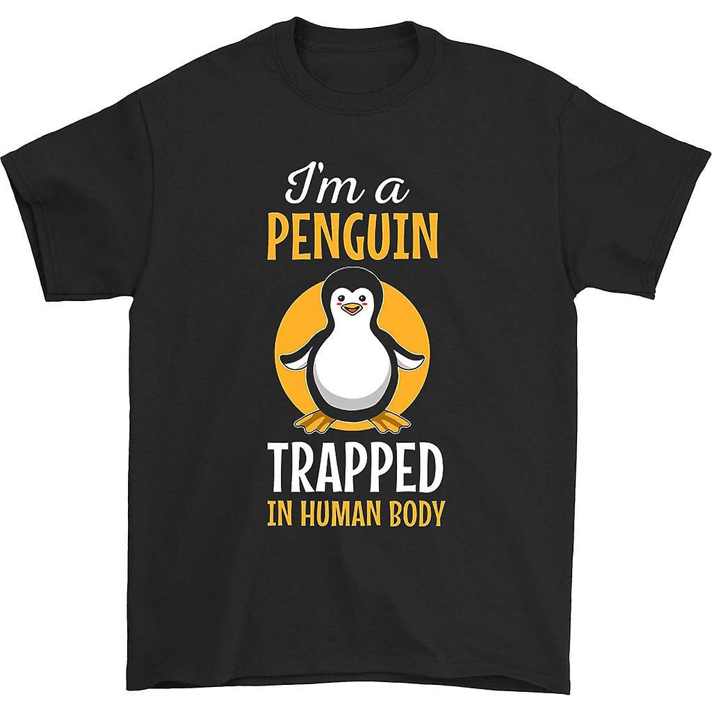 HISHARK I'm a penguin trapped in human body t-shirt Black