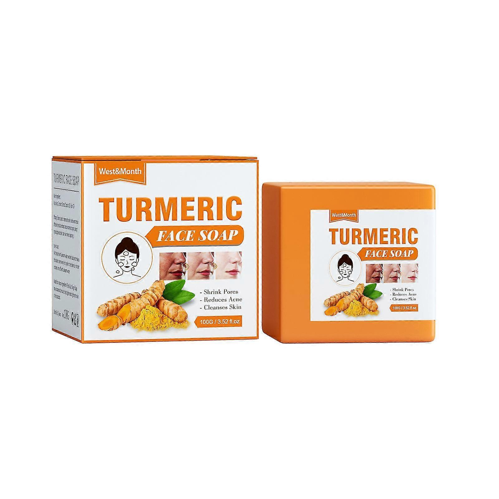 Lycxames Turmeric Cleansing Soap Natural Anti-aging Exfoliating Cleansing Soap For Lightening Spots, Clearing Acne Scar