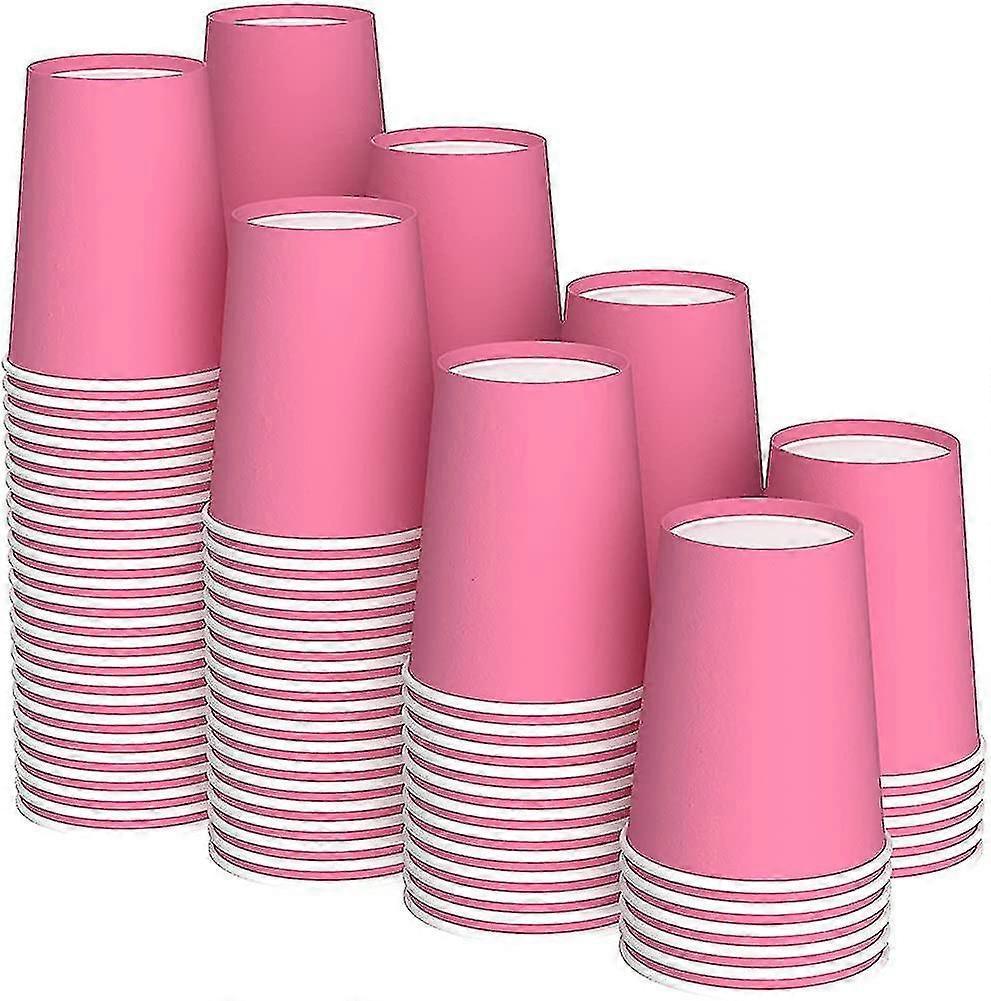 Zhiyi 120 Pack Disposable Biodegradable Compostable Pink Cardboard Cups For Birthday