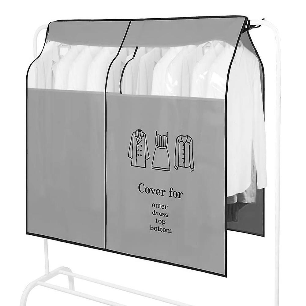 Piao Dustproof Clothes Rack Cover Expandable Hanging Closet Cover Shoulder Dust Cover Clothes Protector For Coats Suits Dresses Grey