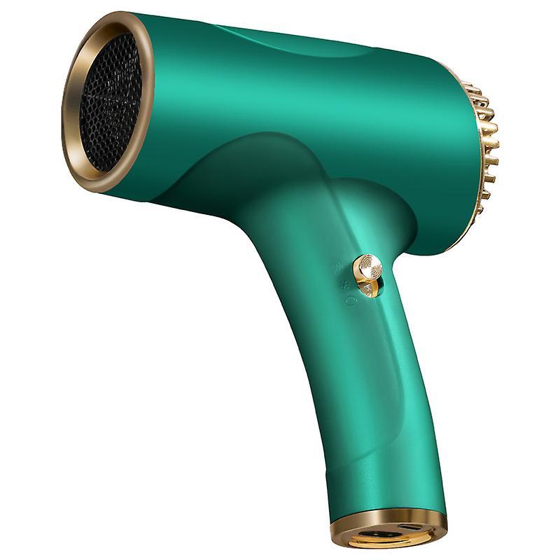 Wfuo Wireless Hair Dryer Quick Dry Rechargeable Hair Dryer Portable Hot And Cold Wind Hair Dryer For Outdoor Travel green