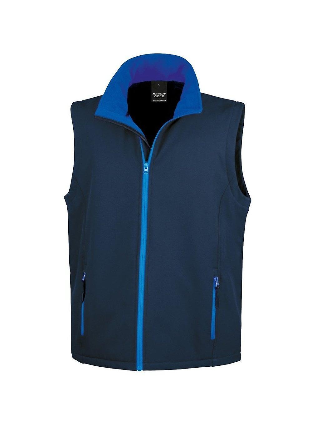 Men's Result Core Printable Softshell Bodywarmer R232M Navy / Royal 2xl