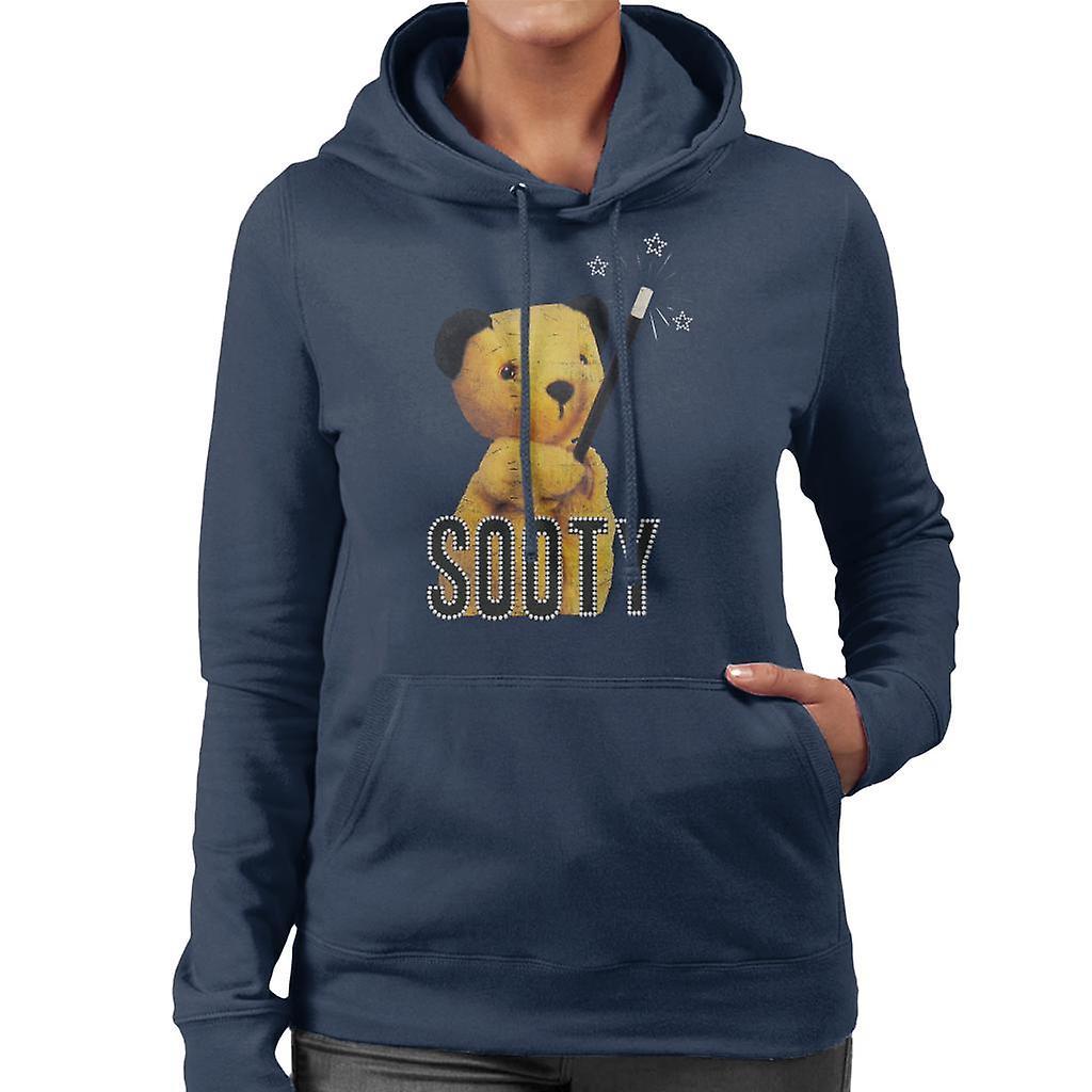 Sooty Retro Magic Wand Women's Hooded Sweatshirt Navy Blue XX-Large