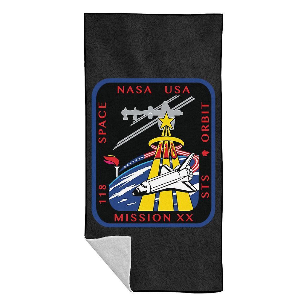 NASA STS 118 Space Shuttle Endeavour Mission Patch Beach Towel Black 70 x 140cm