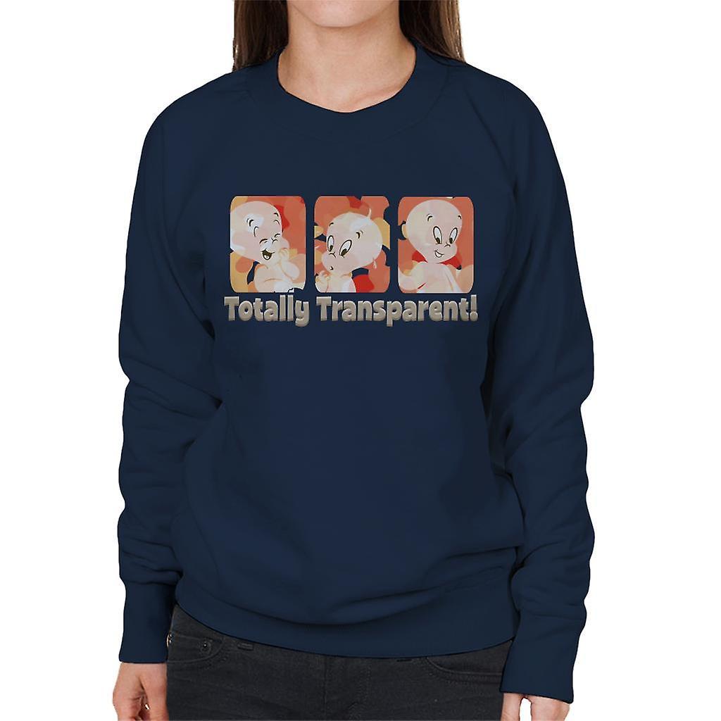 Casper The Friendly Ghost Totally Transparent Women's Sweatshirt Navy Blue Large