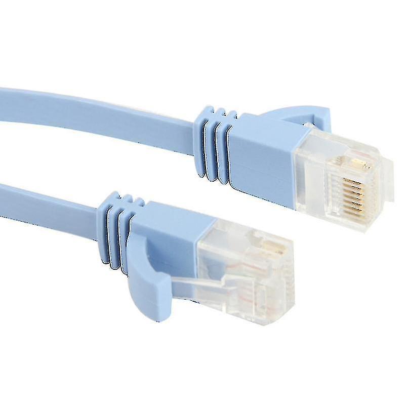 Cat6 Ultra-thin Flat Ethernet Network Lan Cable, Length: 10m (baby Blue)