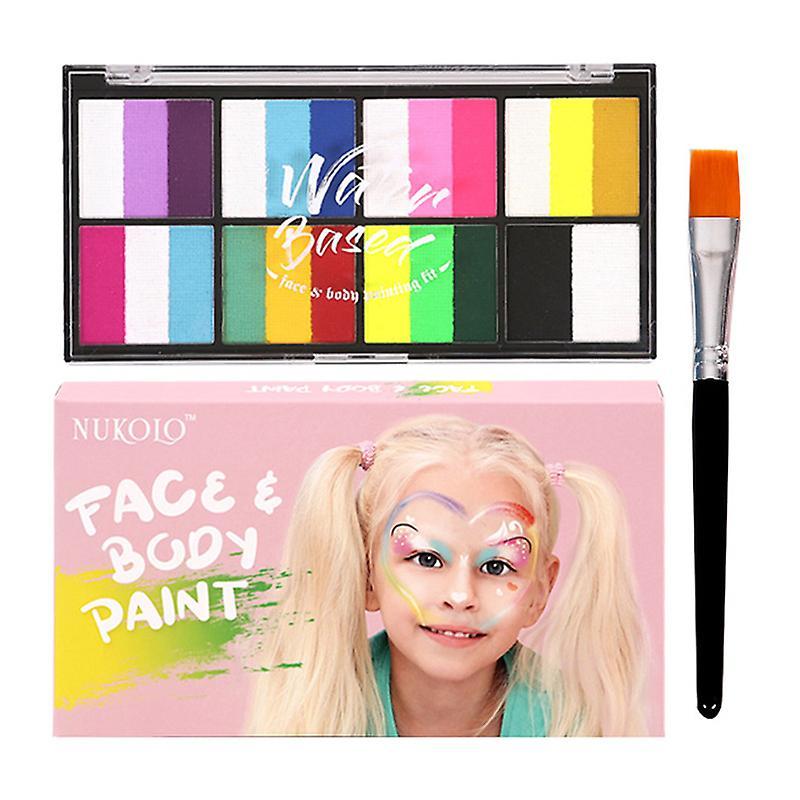 Tinksky 1 Set Face Cosmetic Paint Face Makeup Paint Portable Face Paint Kit Water Solution Paint Set 16.3x8.5cm