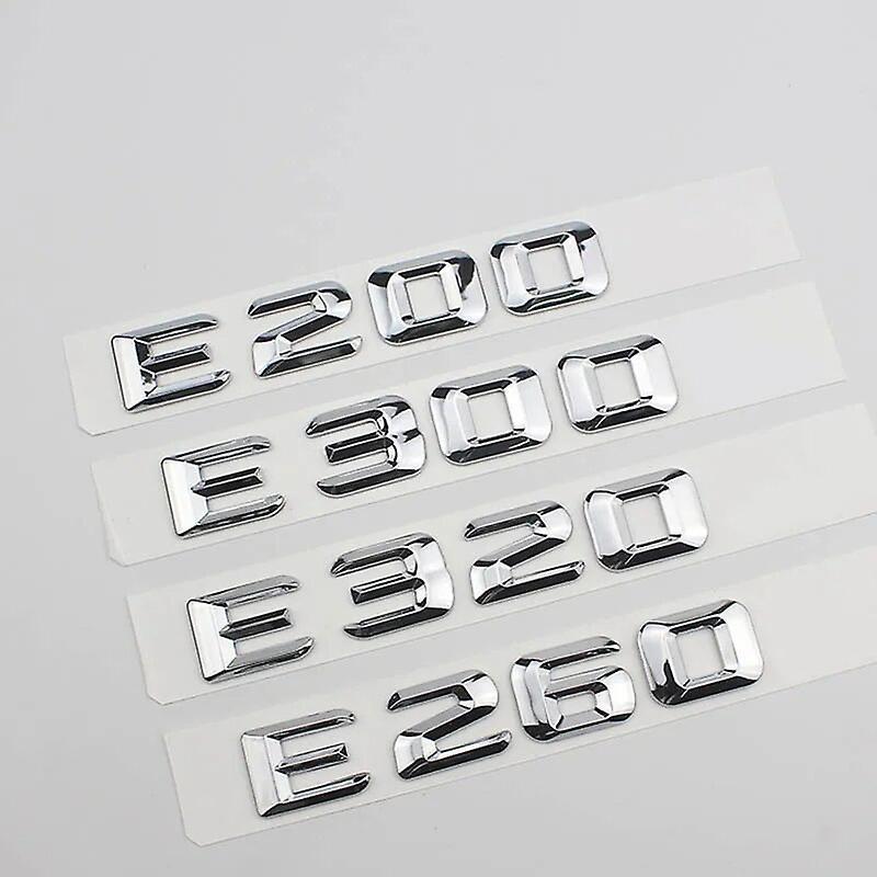 Hikig 3d Abs Chrome Logo E300 E200 E260 E270 E320 E220 Emblem Letters Sticker Car Trunk Badge For Mercedes Benz W212 W213 Accessories Chrome 14-16