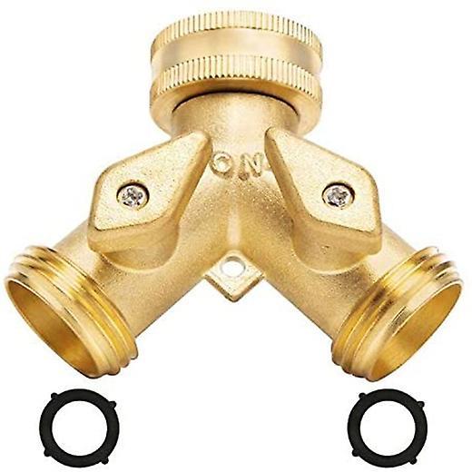 unbrand Brass Manifold, 3/4" Tap Y Splitter Brass Two Way  Hose Connector