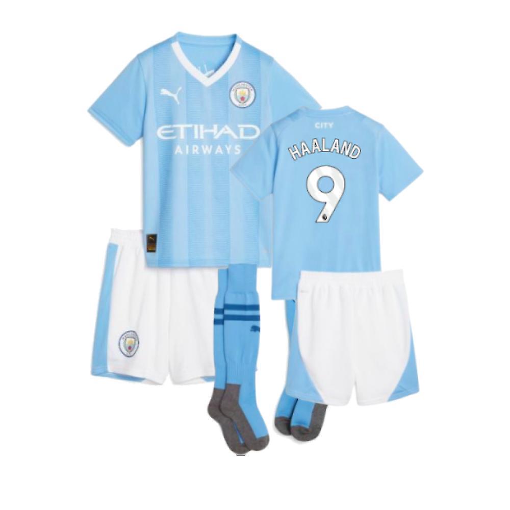 Puma 2023-2024 Man City Home Mini Kit (HAALAND 9) Blue 5-6 Years