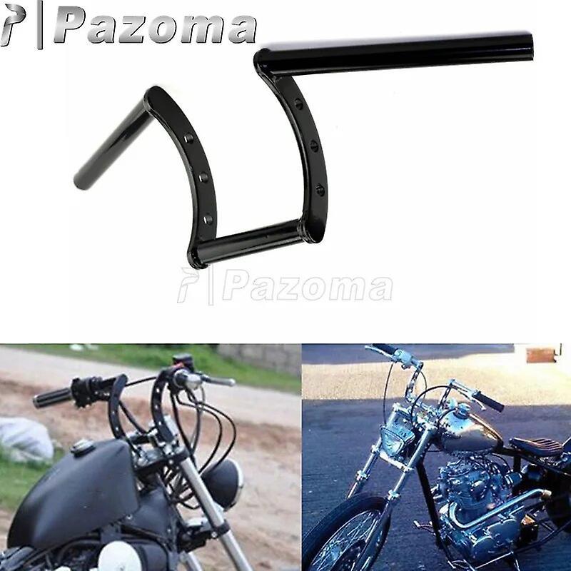 Bolongking PAZOMA Motorcycle Black Drag 1" Z Bar Motorcycle Pullback 25mm Handlebar for Harley Custom Chopper Bobber Handle Bar