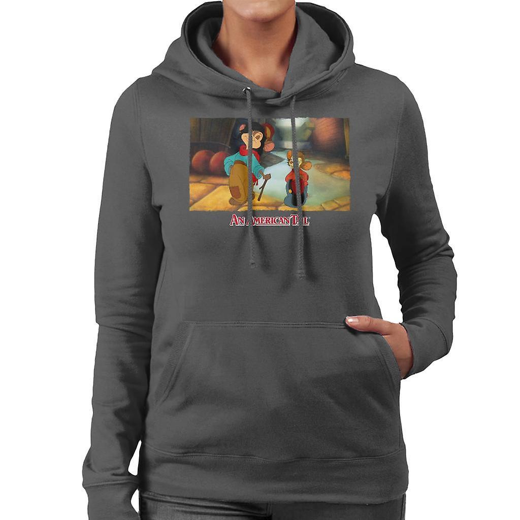 An American Tail Fieval And Tony Strolling Women's Hooded Sweatshirt Charcoal Medium