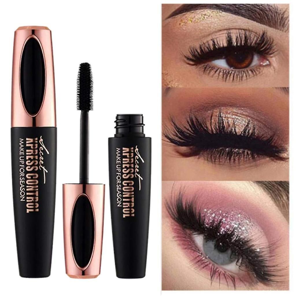 Wonderful 2pcs 4d Silk Fiber Lash Mascara Waterproof, Luxuriously Longer, Thicker, Voluminous Eyelashes, Long-lasting, Dramatic Extension