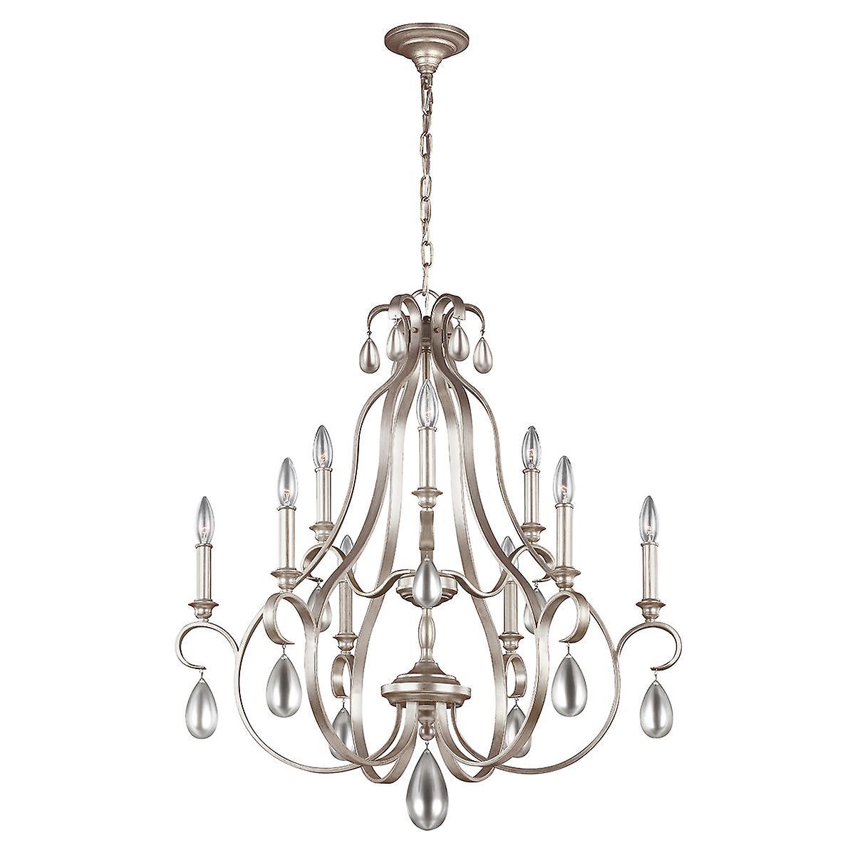 Dewitt 9 Light Chandelier Silver Finish E14