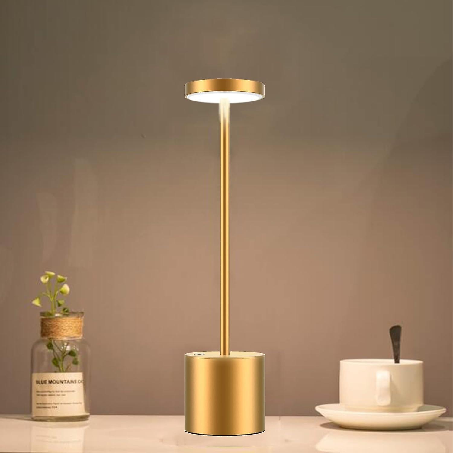 unbrand Cordless Table Lamp, 6000mAh Rechargeable  Metal Bedside Lamp