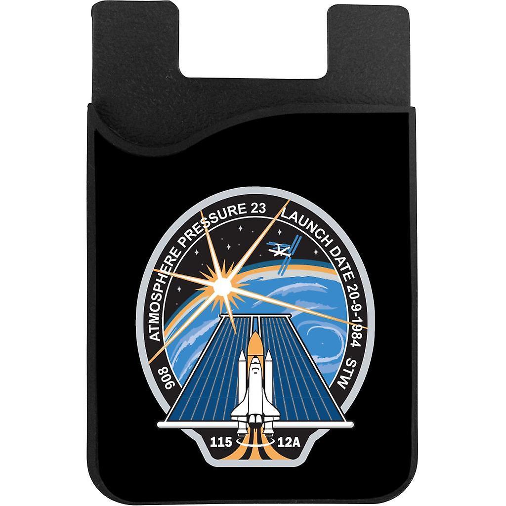 NASA STS 115 Space Shuttle Atlantis Mission Patch Phone Card Holder Black 5.5cm x 8.5cm