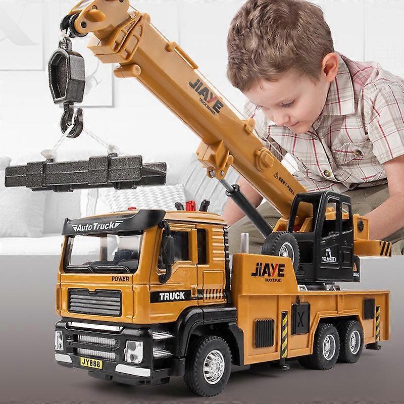 Toy Cars 1:50 Scale Truck Crane Alloy Car Model Light  Sound Effect Diecast Car Toys for Boys Birthday Gift Kids Toys Car Collection Mixer