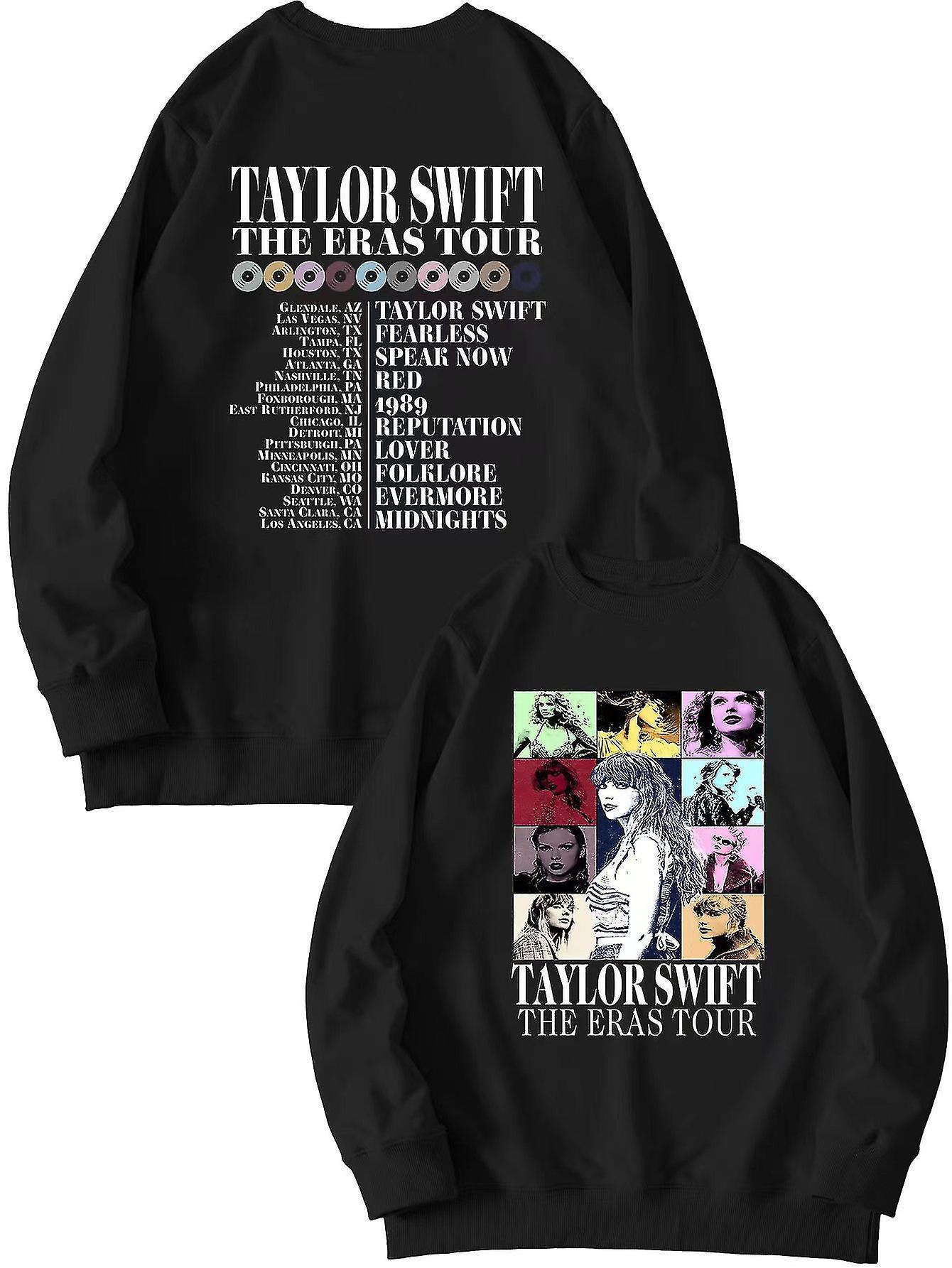 Zhenv Taylor Swift Fans 1989 Casual Taylor Swift Crew Neck Sweatshirt - Black L