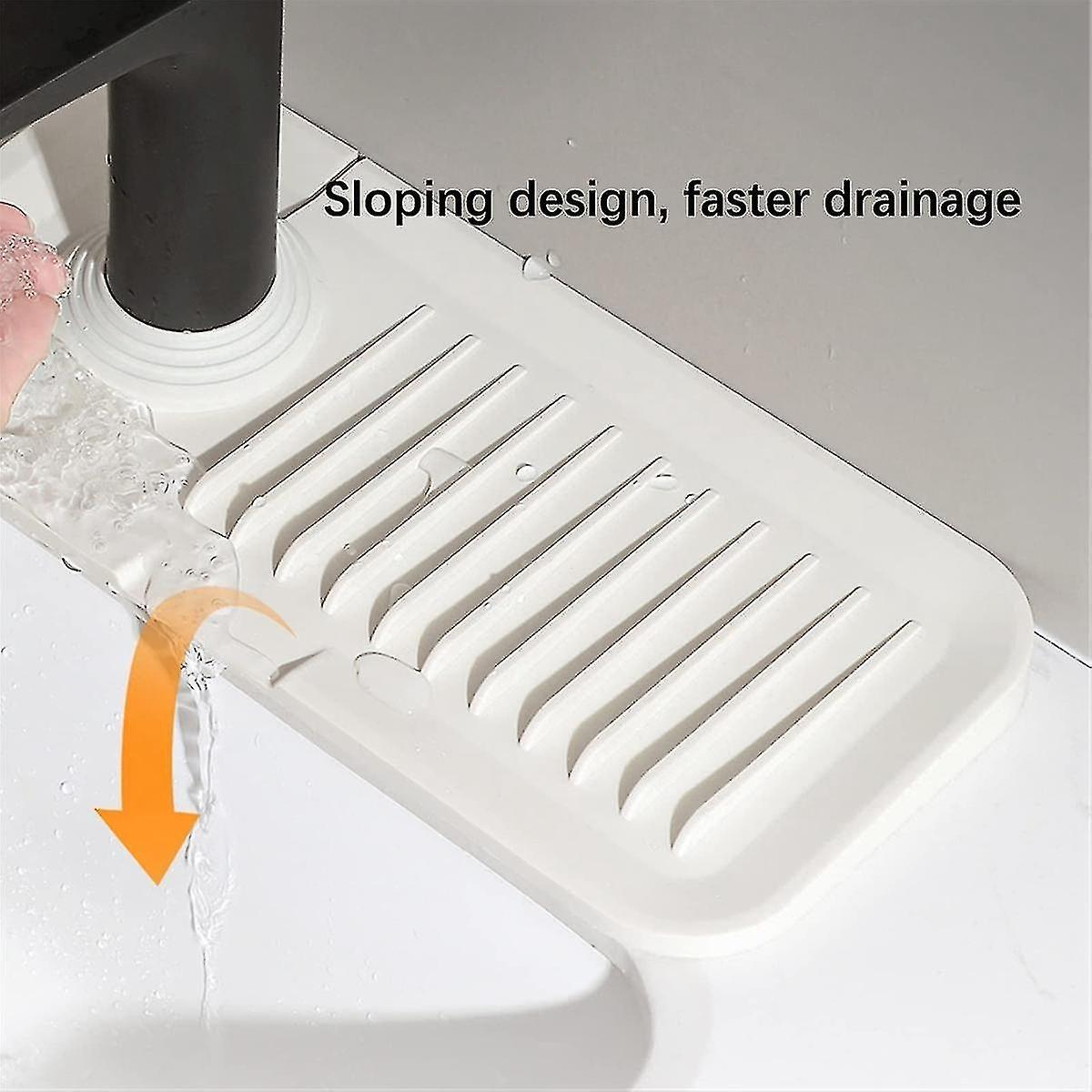 celebrate success Silicone Sink Faucet Mat Kitchen Sink Splash Guard Faucet Handle Drip Catcher Tray For Kitchen Bath