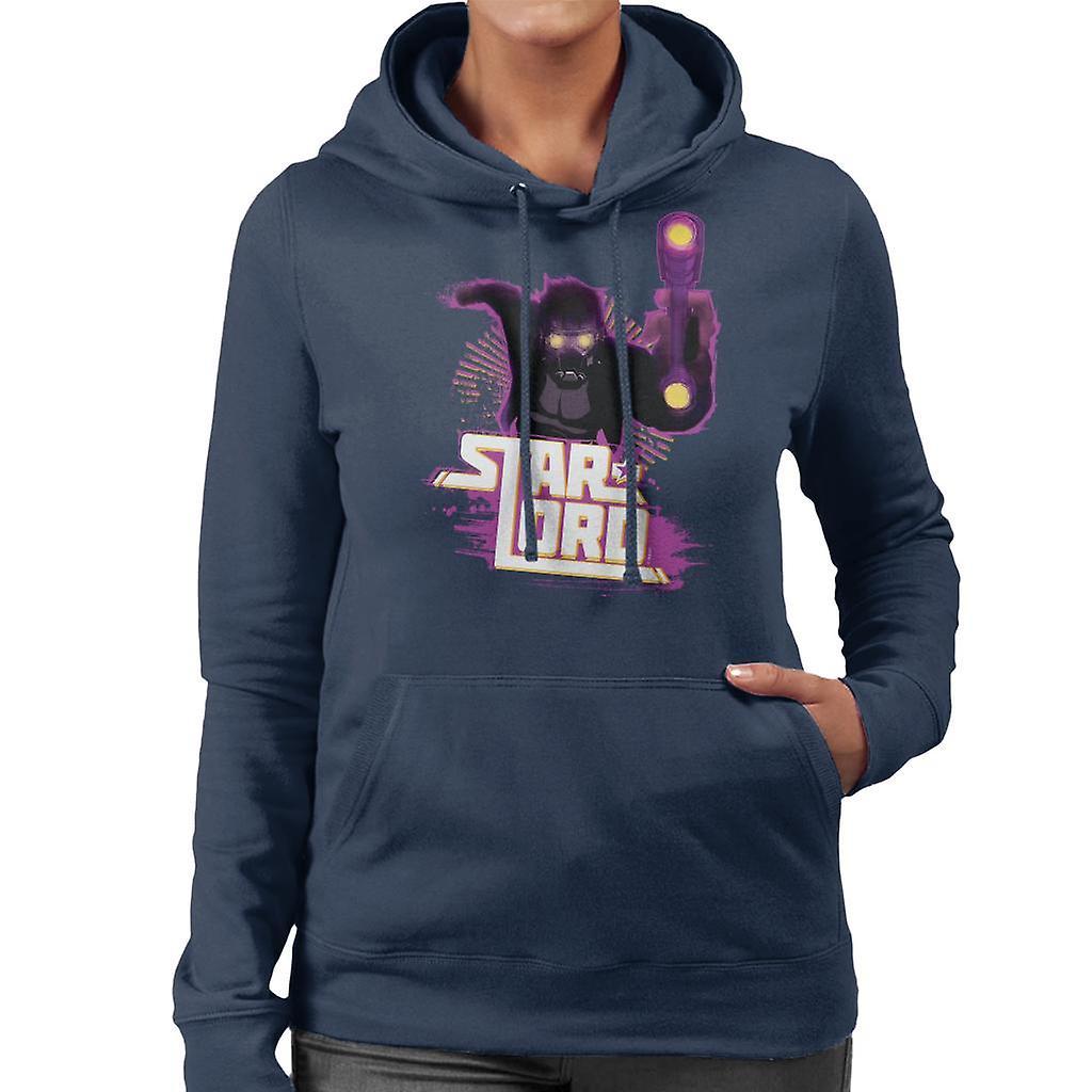 Marvel Guardians Of The Galaxy Star Lord Retro Women's Hooded Sweatshirt Navy Blue X-Large