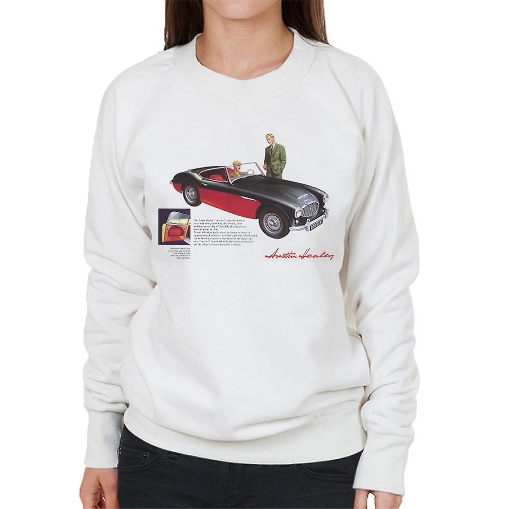 Austin Healey Black 100 Six British Motor Heritage Women's Sweatshirt White XX-Large