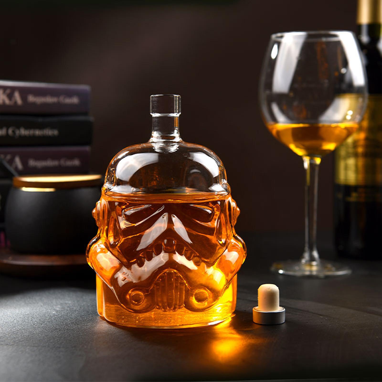 Taotuo Wine Bottle Star Wars White Soldier glass Decanter with 2 Whiskey Glasses Bottle A