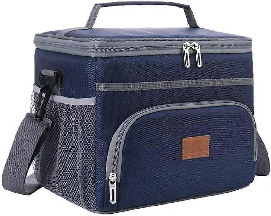 Ersam Large Cooler Bag 24-Can 15L Insulated Lunch Bag Durable Nylon Thermal Lunch Box Soft Lunch Coolers with Side Pocket Waterproof Blue