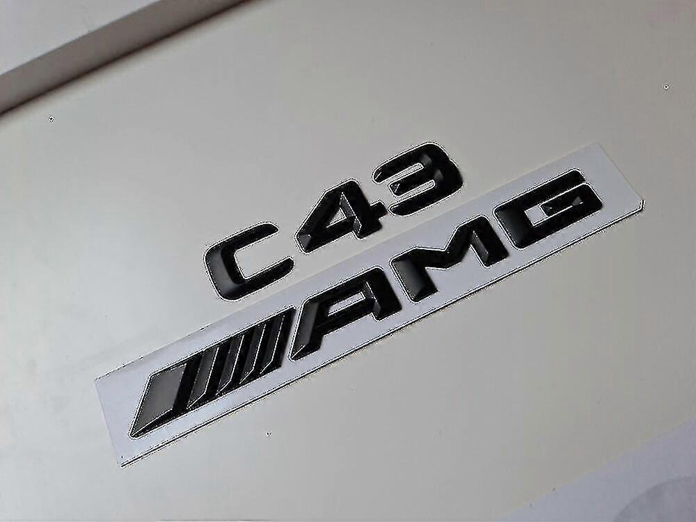 SML C43 Amg Matte Black Letter Number Rear Boot Badge Emblem C Class Mercedes Matt