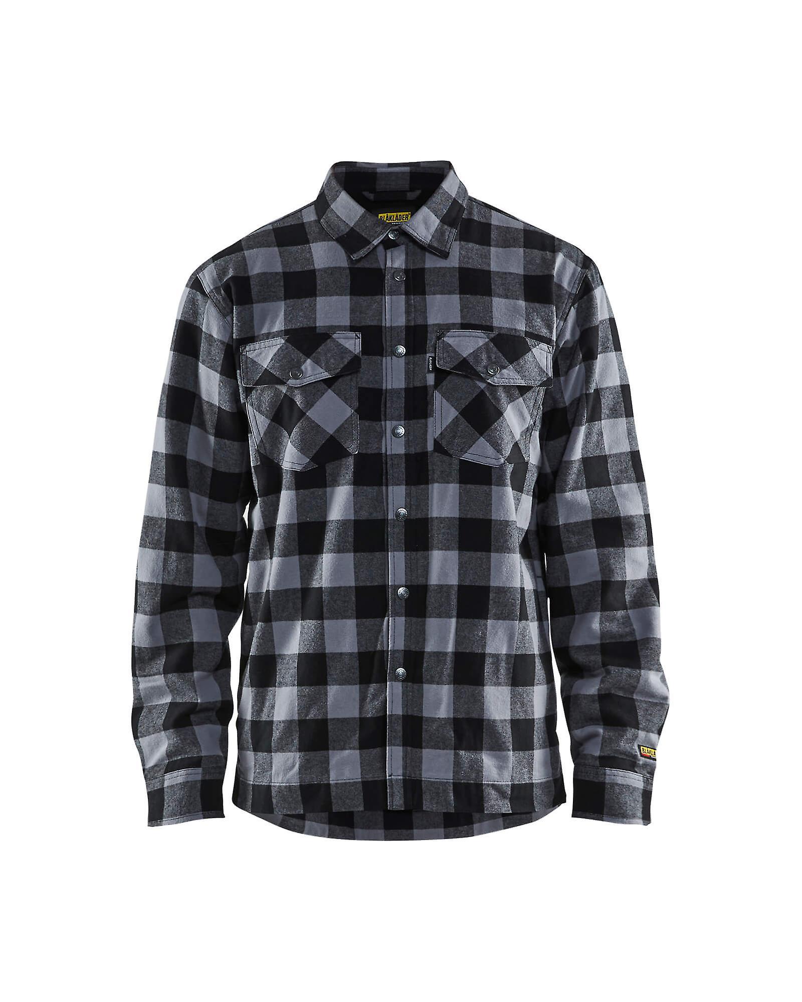 Blaklader 3225 lined flannel shirt - mens (32251131) Dark grey/black M