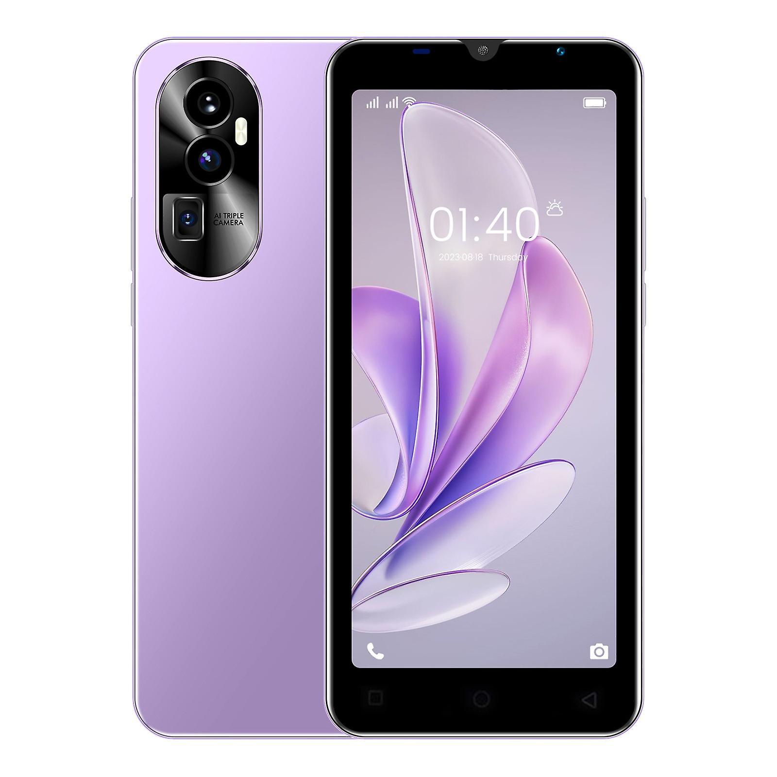 unbrand 5.5 Inch Android 13 Smart Phone 16GB Dual SIM Standby 3200mAh Network Mobile Phone Purple