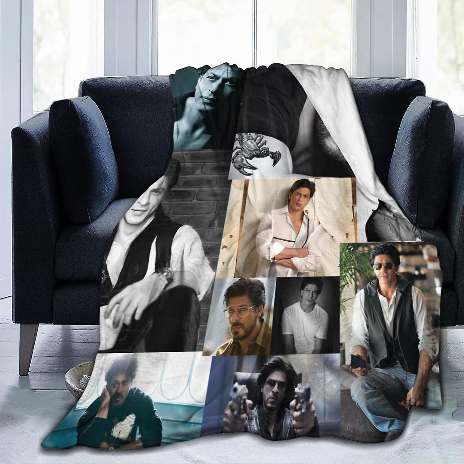 Kerota Throw Blanket Cozy Lightweight Warm Ultra-Soft Micro Fleece Blanket ShahRukh SRK Khan Sofa Blanket for Couch Bed Camping Travel Picnic Outdo...