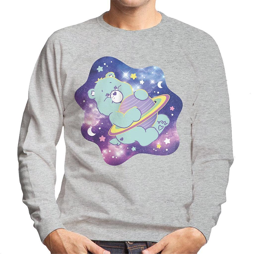 Care Bears Bedtime Bear Dreaming Of Space Men's Sweatshirt Heather Grey Large