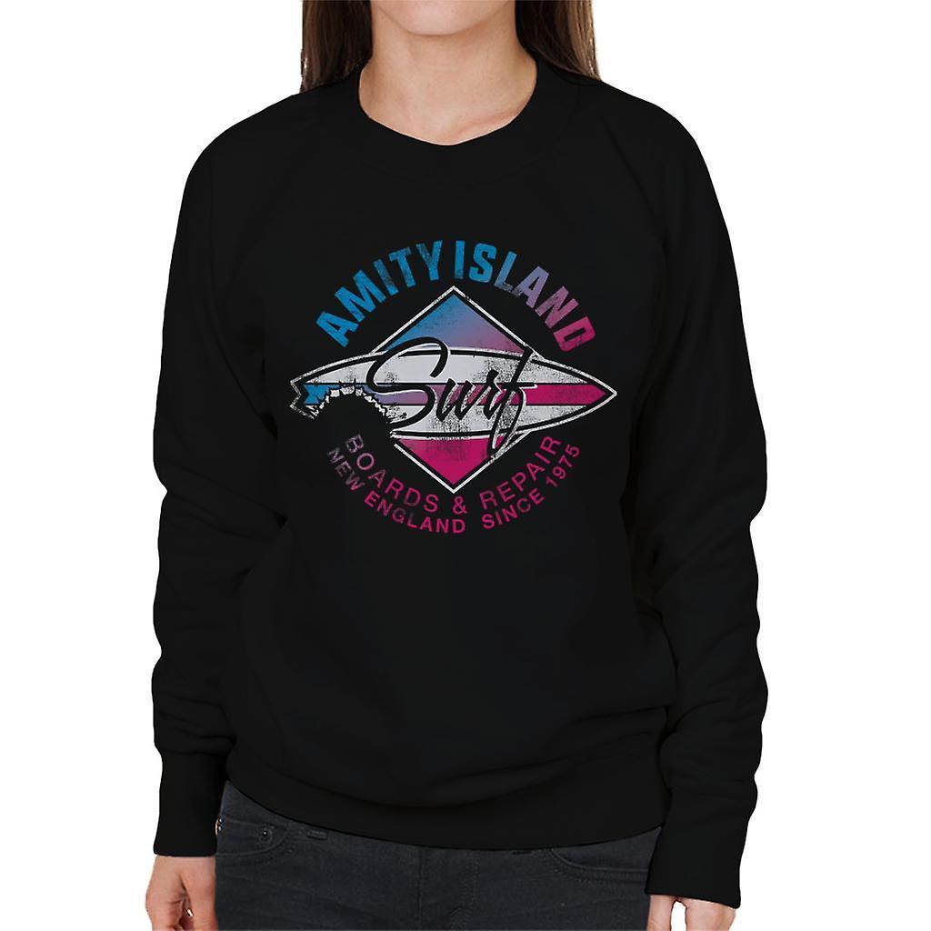 Jaws Amity Island Surf Boards And Repair Women's Sweatshirt Black XX-Large