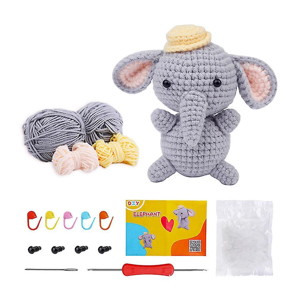 Sfygv Crochet Kit For Beginners With Crochet Yarn - Beginner Crochet Kit For Adults Crochet Kits Model Cute Elephant