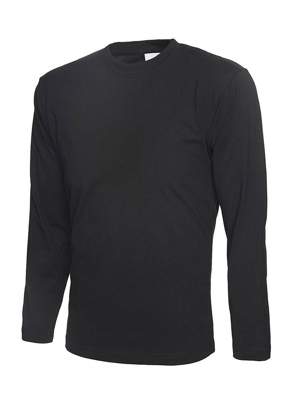 Men's Uneek Long Sleeve T-Shirt UC314 Black 3xl