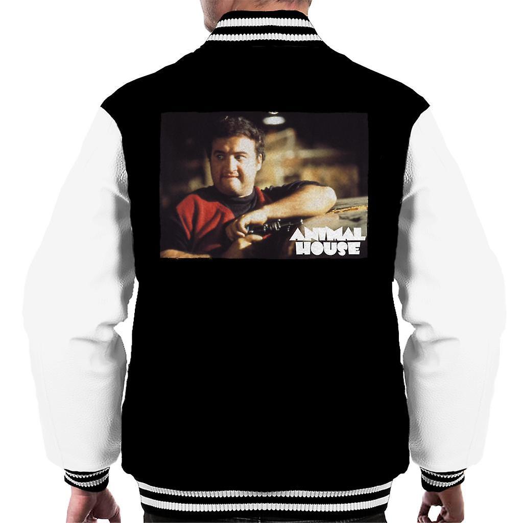 Animal House John Bluto Blutarsky Wearing Red Top Men's Varsity Jacket Black/White Large