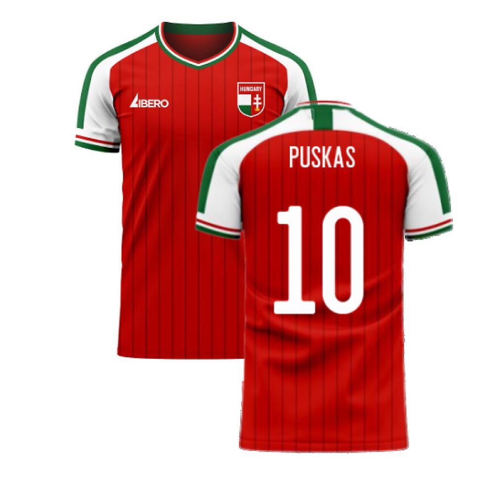 Libero Sportswear Hungary 2024-2025 Home Concept Football Kit (Libero) (PUSKAS 10) Red XLB 7-8yrs (122-128cm)