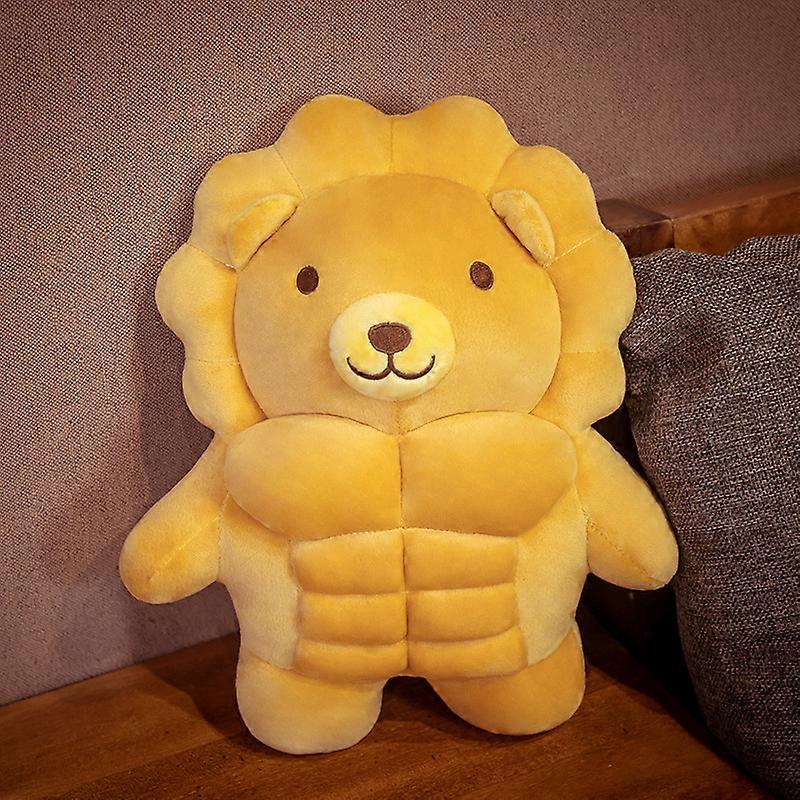 Fsu 30CM Cute Bread Big Muscle Bear Plush Toy Muscle Lion Pig Stuffed Animals Kids Soft Pillow Doll Kawaii Gifts For Girlfriend Kids